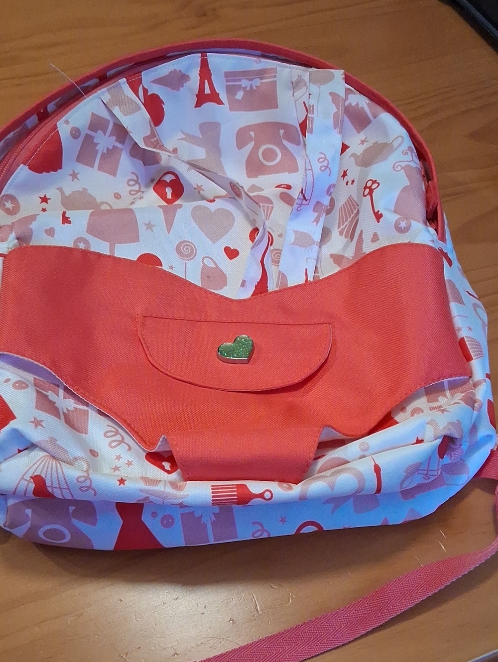 Kids Coral Pink Heart Backpack - Cute Printed Kids Accessory